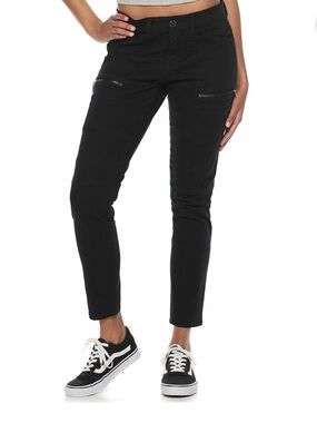 Y2K UNIONBAY Black Blaire Skinny Moto Pants